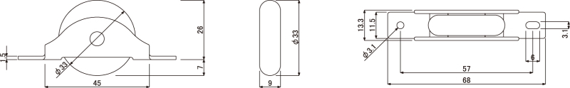 戸車　S-33　寸法図